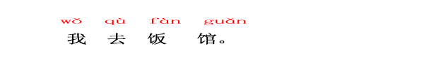 中国語　ニーハオ北京　私は食堂に行きます。