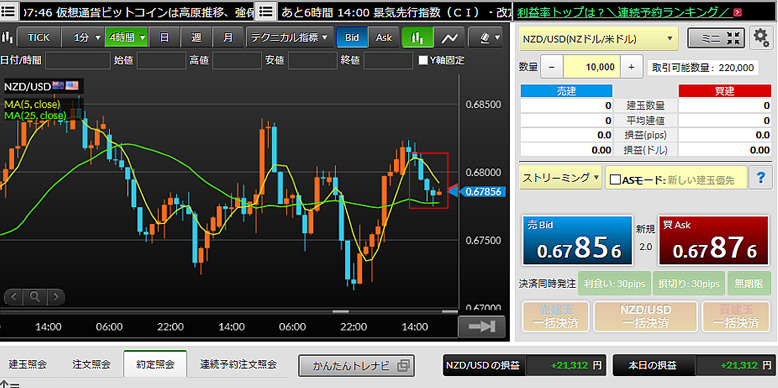 NZDUSD FX取引　利益